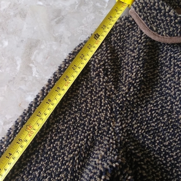Orvis Black & Brown Chevron Berber Sherpa Toggle Button Fleece Jacket Sz M - Picture 6 of 8
